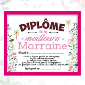 Cadre Diplome De La Meilleure Marraine