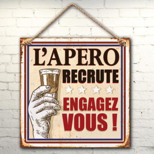 Plaque Metallique L’apero Recrute
