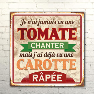 Plaque Metallique Tomate et Carotte