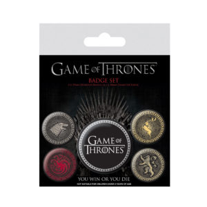 Pack de 5 Badges Game of Thrones : FAMILLES GAME OF THRONES