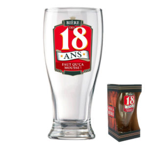 Verre a Biere Anniversaire : 18 ans