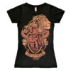 T-Shirt Femme Harry Potter Noir Armoiries de Gryffondor : XS