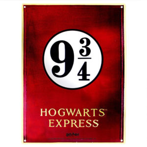 Grande Plaque Metallique 3D Harry Potter Voie Express 9 3/4 Relief