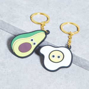 Lot de Porte-Cles Avocat et Oeuf au Plat