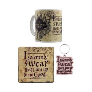 Set Harry Potter Carte du Maraudeur - Mug, Sous-Verre et Porte-Cles