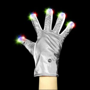 Gant Lumineux Magique Argente