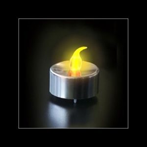 Bougie a Led Argentee Flamme Jaune