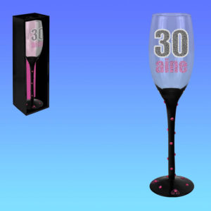Flute a Champagne Anniversaire en Verre : Flute anniversaire 30 ans