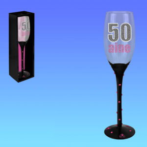 Flute a Champagne Anniversaire en Verre : Flute anniversaire 50 ans