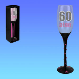 Flute a Champagne Anniversaire en Verre : Flute anniversaire 60 ans