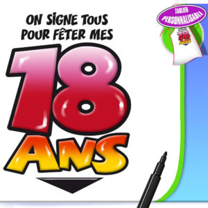 Tablier Anniversaire avec Marqueur : Tablier dedicace 18 ans