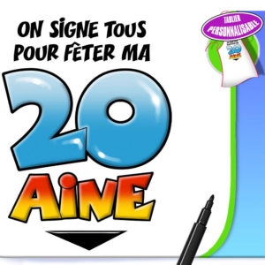 Tablier Anniversaire avec Marqueur : Tablier dedicace 20 ans
