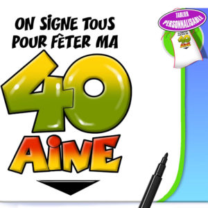 Tablier Anniversaire avec Marqueur : Tablier dedicace 40 ans