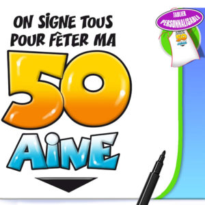 Tablier Anniversaire avec Marqueur : Tablier dedicace 50 ans