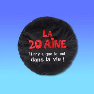 Coussin Noir Anniversaire : Coussin Noir 20 ans