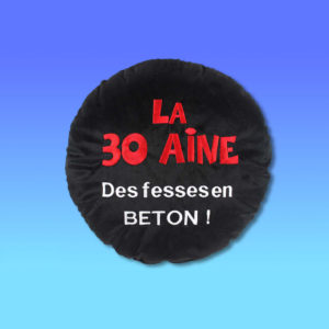 Coussin Noir Anniversaire : Coussin Noir 30 ans