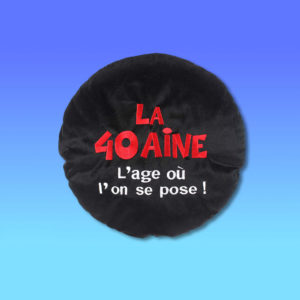 Coussin Noir Anniversaire : Coussin Noir 40 ans