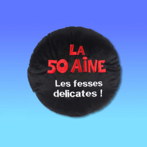 Coussin Noir Anniversaire : Coussin Noir 50 ans