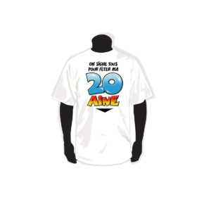 T-Shirt Anniversaire Dedicace avec Marqueur : T-Shirt Dedicace 20 ans
