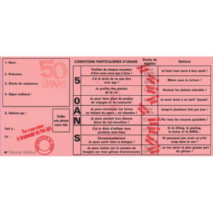 Permis Anniversaire Humoristique : Permis Anniversaire 50 Ans