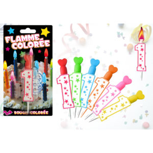 Bougie Chiffre Flamme Coloree : Bougie Flamme Coloree Chiffre 1