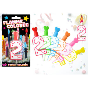 Bougie Chiffre Flamme Coloree : Bougie Flamme Coloree Chiffre 2