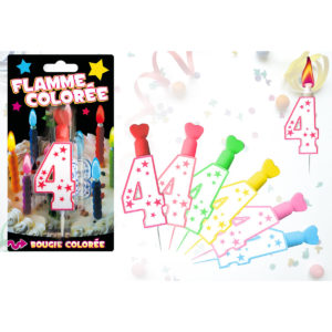 Bougie Chiffre Flamme Coloree : Bougie Flamme Coloree Chiffre 4