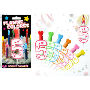 Bougie Chiffre Flamme Coloree : Bougie Flamme Coloree Chiffre 5