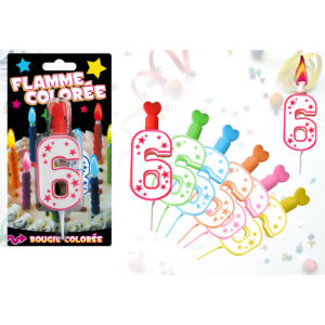 Bougie Chiffre Flamme Coloree : Bougie Flamme Coloree Chiffre 6