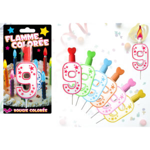Bougie Chiffre Flamme Coloree : Bougie Flamme Coloree Chiffre 9