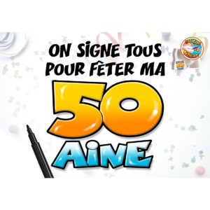 Calecon Anniversaire Dedicace avec Marqueur : Calecon Dedicace 50 ans