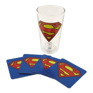 Maxi Verre Superman et Quatre Sous-Verres