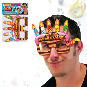 Lot de 6 Lunettes Joyeux Anniversaire Adultes