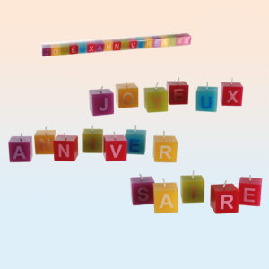 Bougies Carrees Joyeux Anniversaire