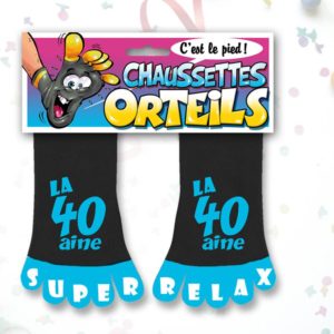 Chaussettes Orteils Anniversaire Noires : Chaussettes Orteils Noires 40 ans