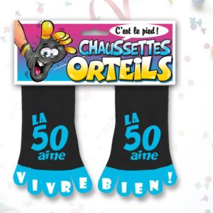Chaussettes Orteils Anniversaire Noires : Chaussettes Orteils Noires 50 ans