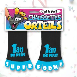 Chaussettes Orteils Anniversaire Noires : Chaussettes Orteils Noires 1 an de +