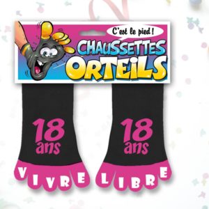 Chaussettes Orteils Anniversaire Roses : Chaussettes Orteils Roses 18 ans