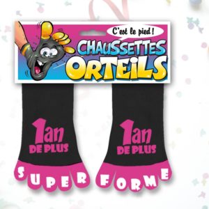 Chaussettes Orteils Anniversaire Roses : Chaussettes Orteils Roses 1 an de +