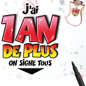 Maxi Bavoir Anniversaire avec Marqueur : Bavoir Dedicace 1 an de plus