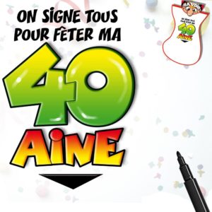 Maxi Bavoir Anniversaire avec Marqueur : Bavoir Dedicace 40aine