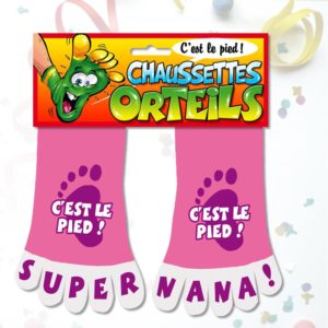 Chaussettes Orteils C'est le Pied : Chaussettes Orteils Super Nana