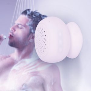 Haut-Parleur de Douche Bluetooth en Silicone : Haut-Parleur Douche Bluetooth Blanc