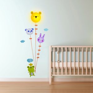Lampe et Stickers Toise Ourson et Ballons