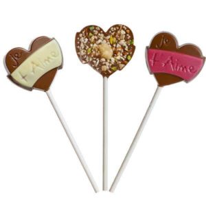 Sucette amour au chocolat