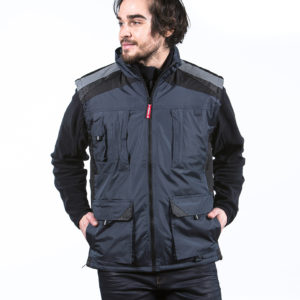 BODYWARMER MULTI-POCHES A BANDES REFLECHISSANTES