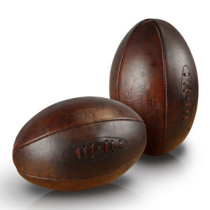 Ballon Rugby Old School cuir véritable