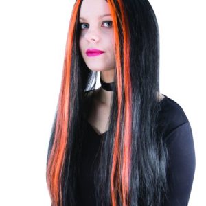 Perruque sorciËre - noir - mËches orange