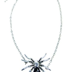 Collier araignÈe pierres noires - 5 cm - mÈtal