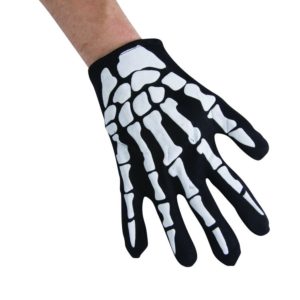 Gants noirs impression squelette - adulte - la paire
